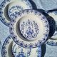 Set of 4 old hollow plates vieillard bordeaux model moustiers