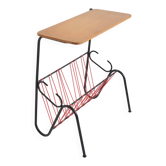Side table / Scoubidou magazine rack 1950 vintage