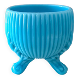 Pot de fleurs Art Déco, jardinière en verre turquoise