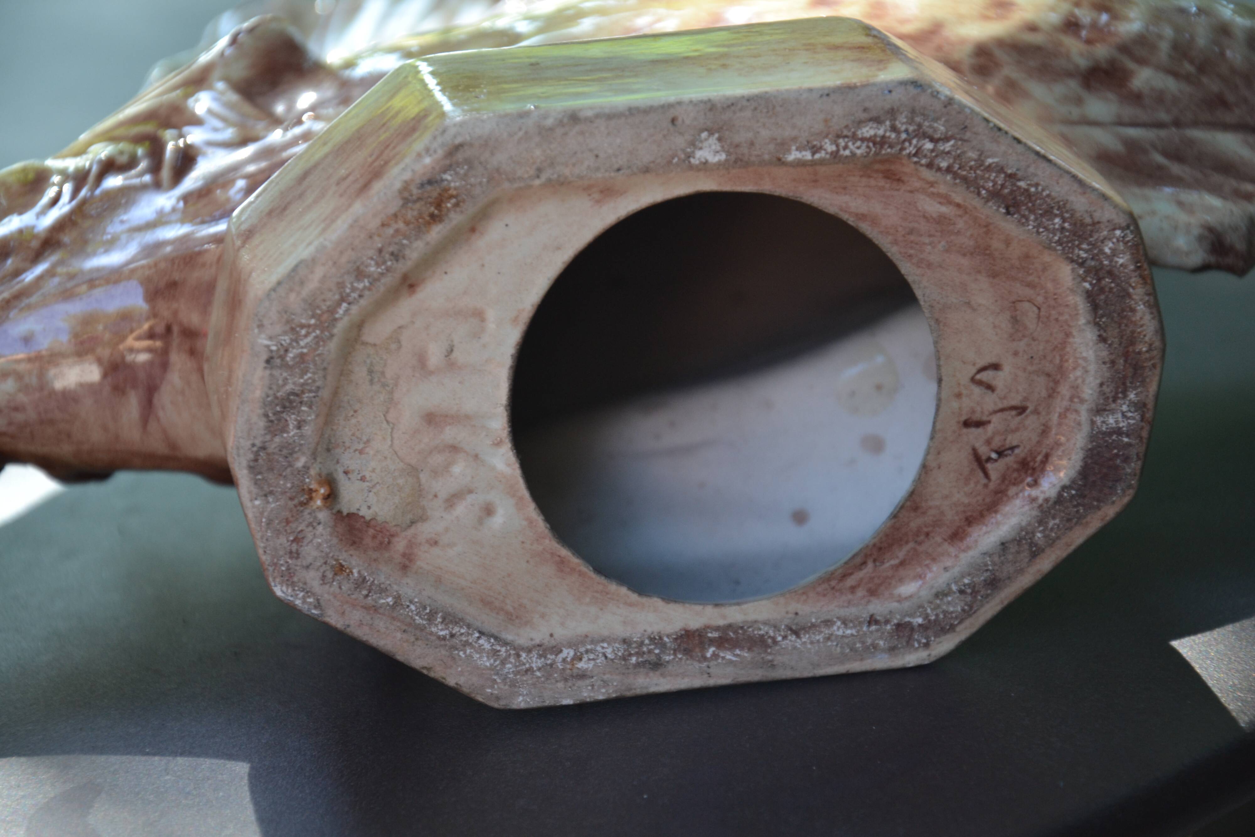 Ceramic fish statuette signed