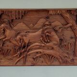 Wooden relief painting