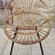 Armchair shell bamboo rattan, child, vintage, 60s