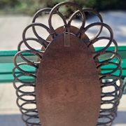 Miroir ovale en rotin années 60