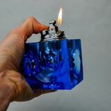 Magnifying lighter by Antonio Imperatore, blue murano glass, Italy, 1970