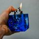 Magnifying lighter by Antonio Imperatore, blue murano glass, Italy, 1970