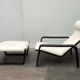 Modern mid-century Pulkka lounge chair set and footrest by Ilmari Lappalainen for Asko, Finland, 1960s.