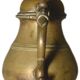 Verseuse, jug or ethnic teapot, antique, in bronze, India, 32x25cm