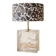 Vintage lamp with glass block and blue floral shade