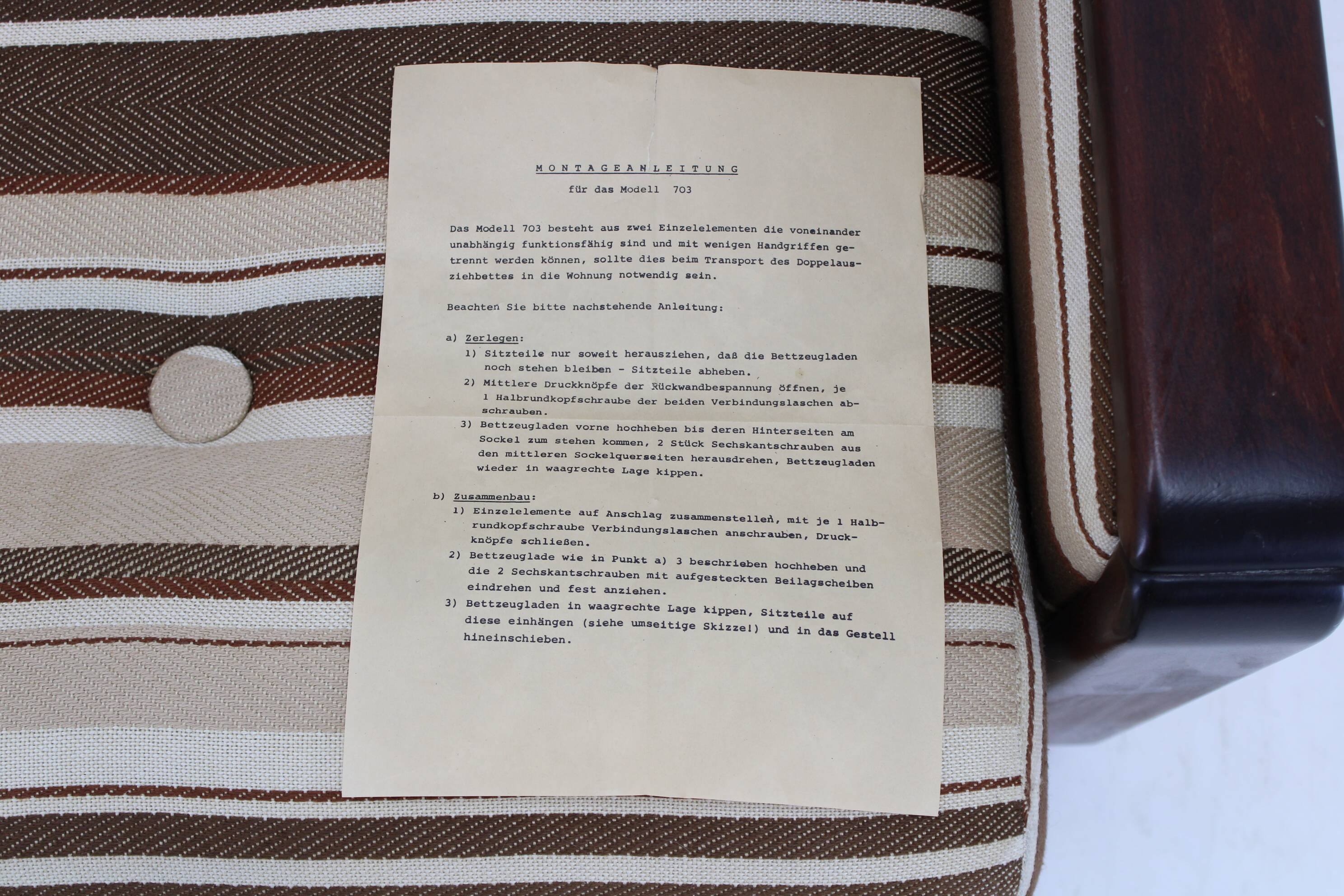 Canapé pliant 3 places des années 1970 par Joka, Autriche