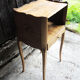 Old wooden bedside table heart pattern