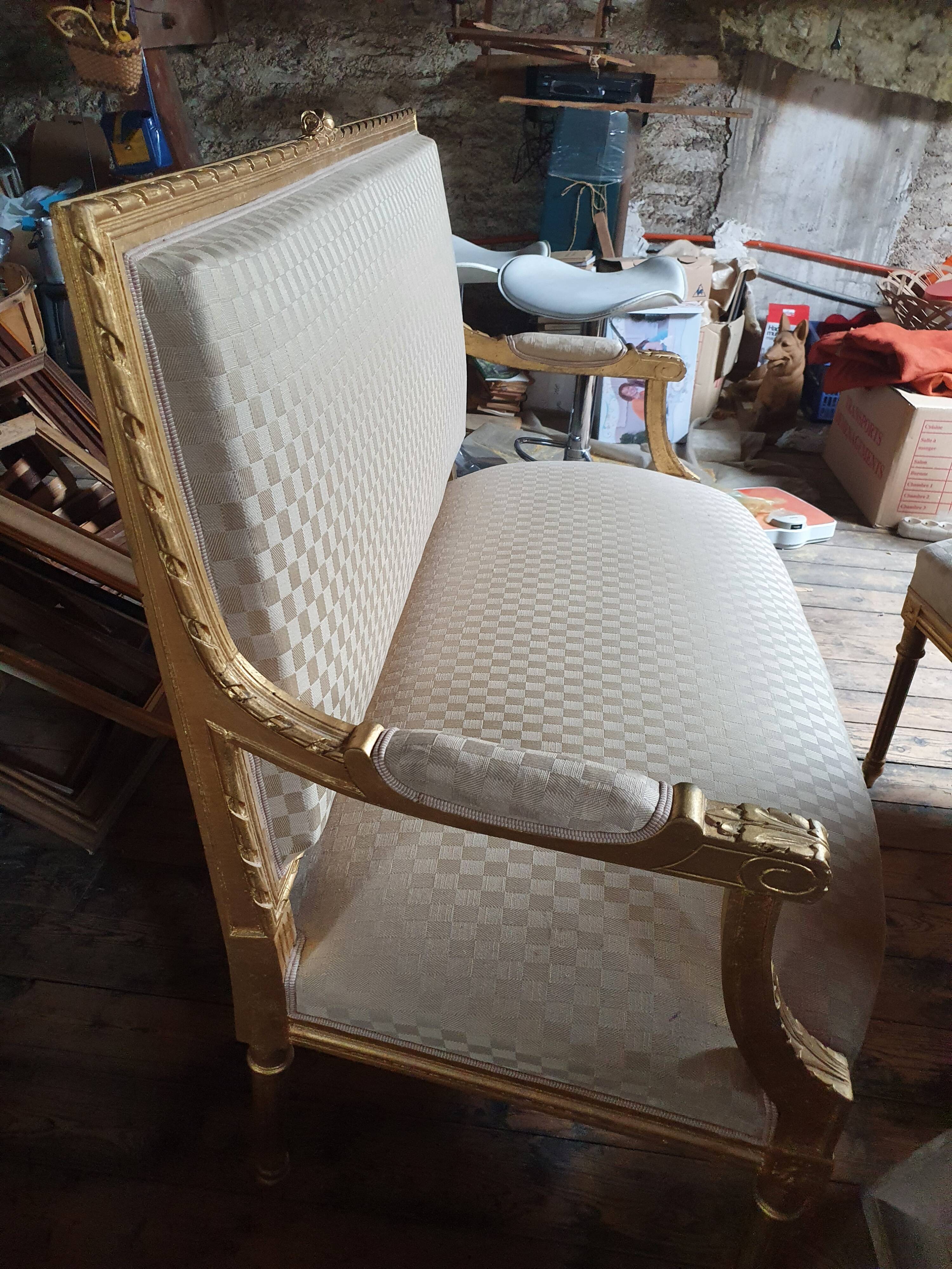 Sofa + 2 Louis XV chairs