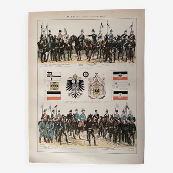 Lithographie sur l'armée d'Allemagne - 1900