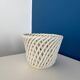 white openwork woven ceramic planter - elegant plant pot