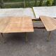 Renovated Louis Philippe round extendable dining table with leaves from the 18th century.