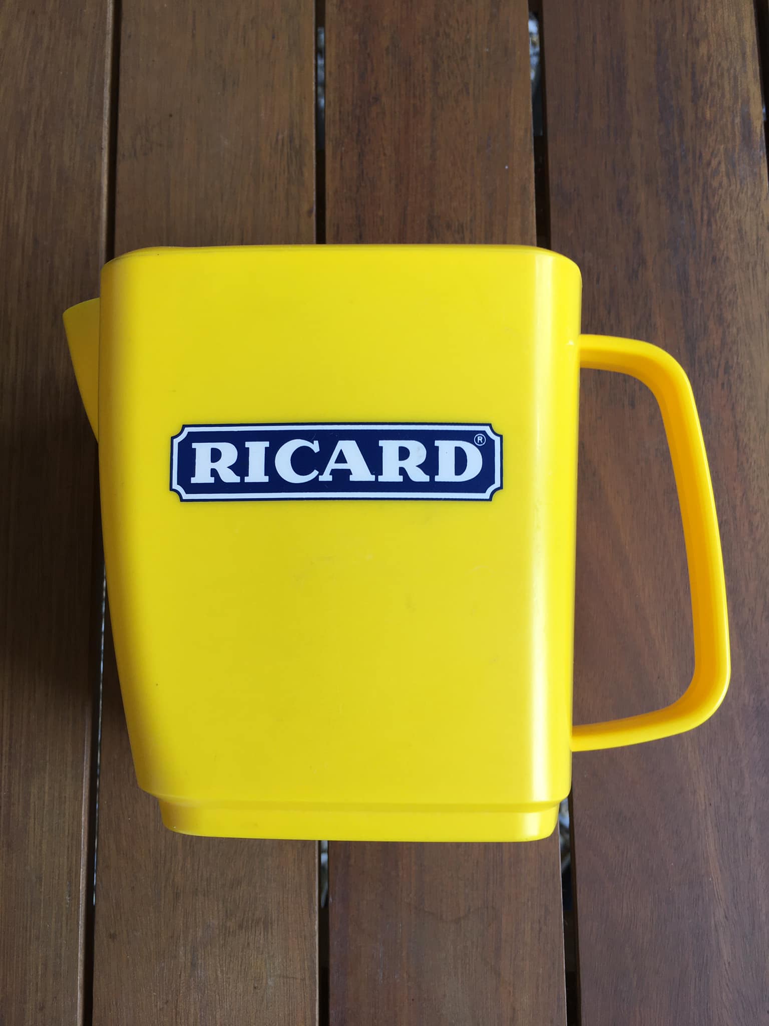 Yellow plastic pitcher from the famous Ricard brand