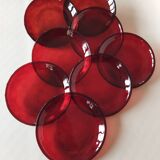 8 Arcoroc Sierra Rubis dinner plates