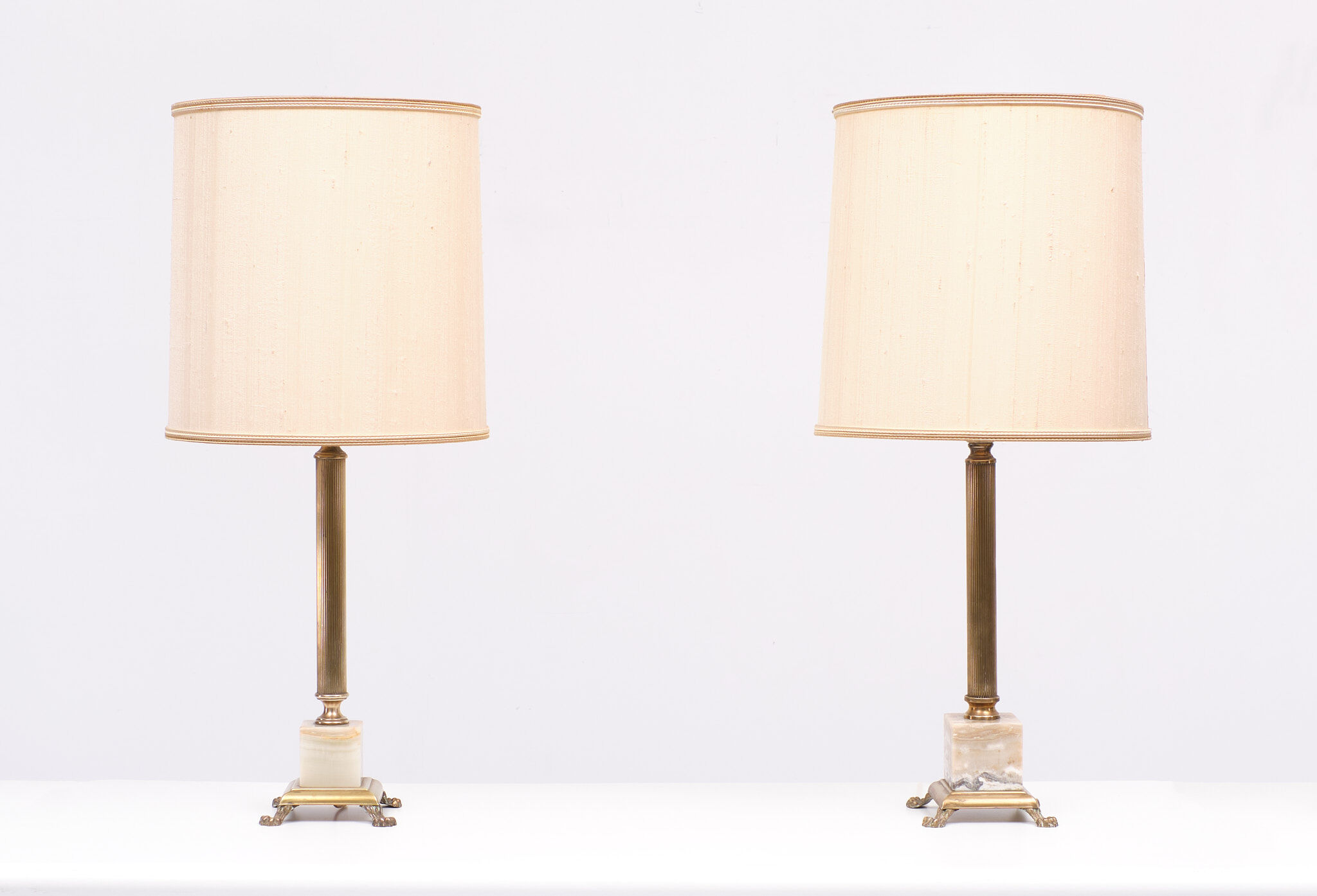 Two Classic Colum Table Lamps, 1960s, France