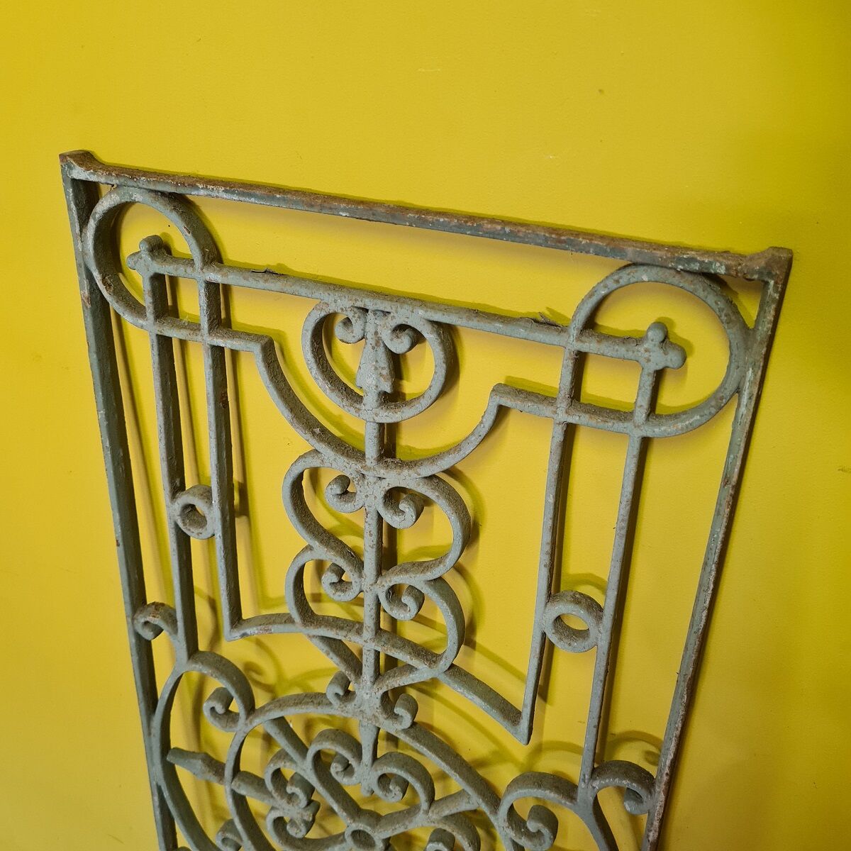 Antique french cast iron balcony railing, form around 1900