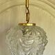 Vintage molded glass and gold metal pendant light