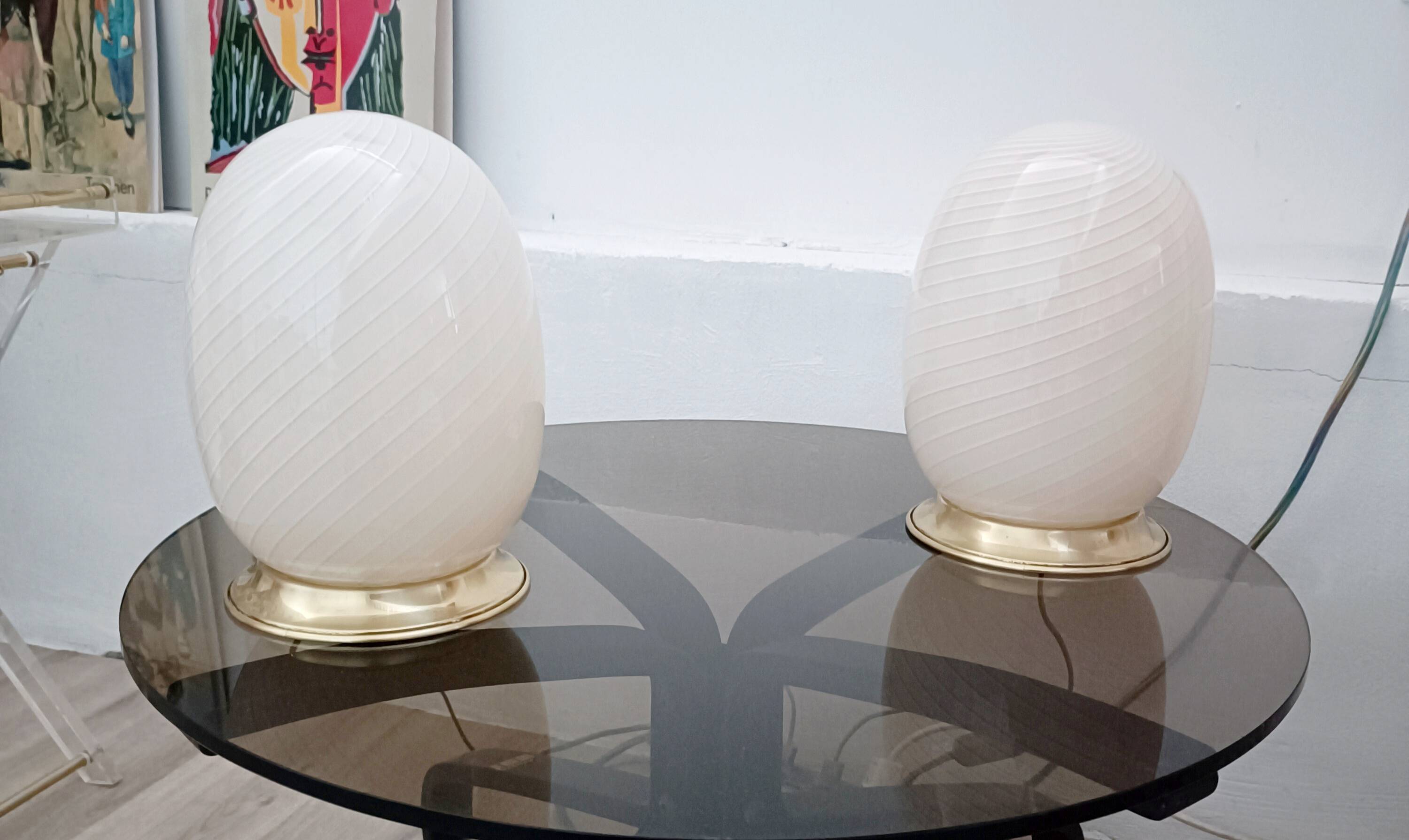 Paire de lampes verre de Murano 1970s