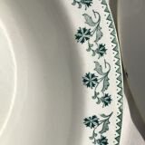 2 Plates Terre de Fer Moulin des Loups Georgette dark green diameter 28cm
