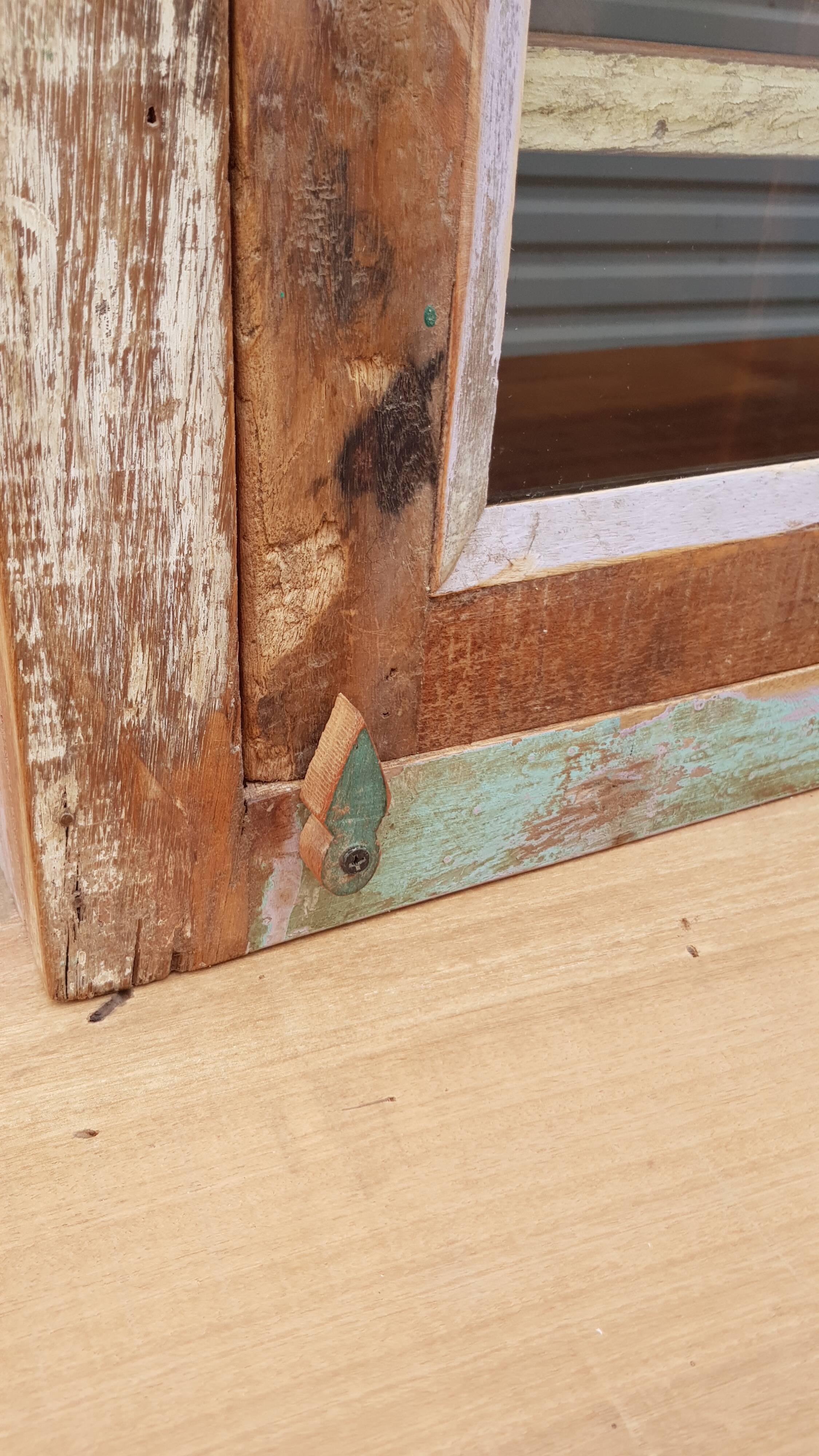 Polychrome teak display case