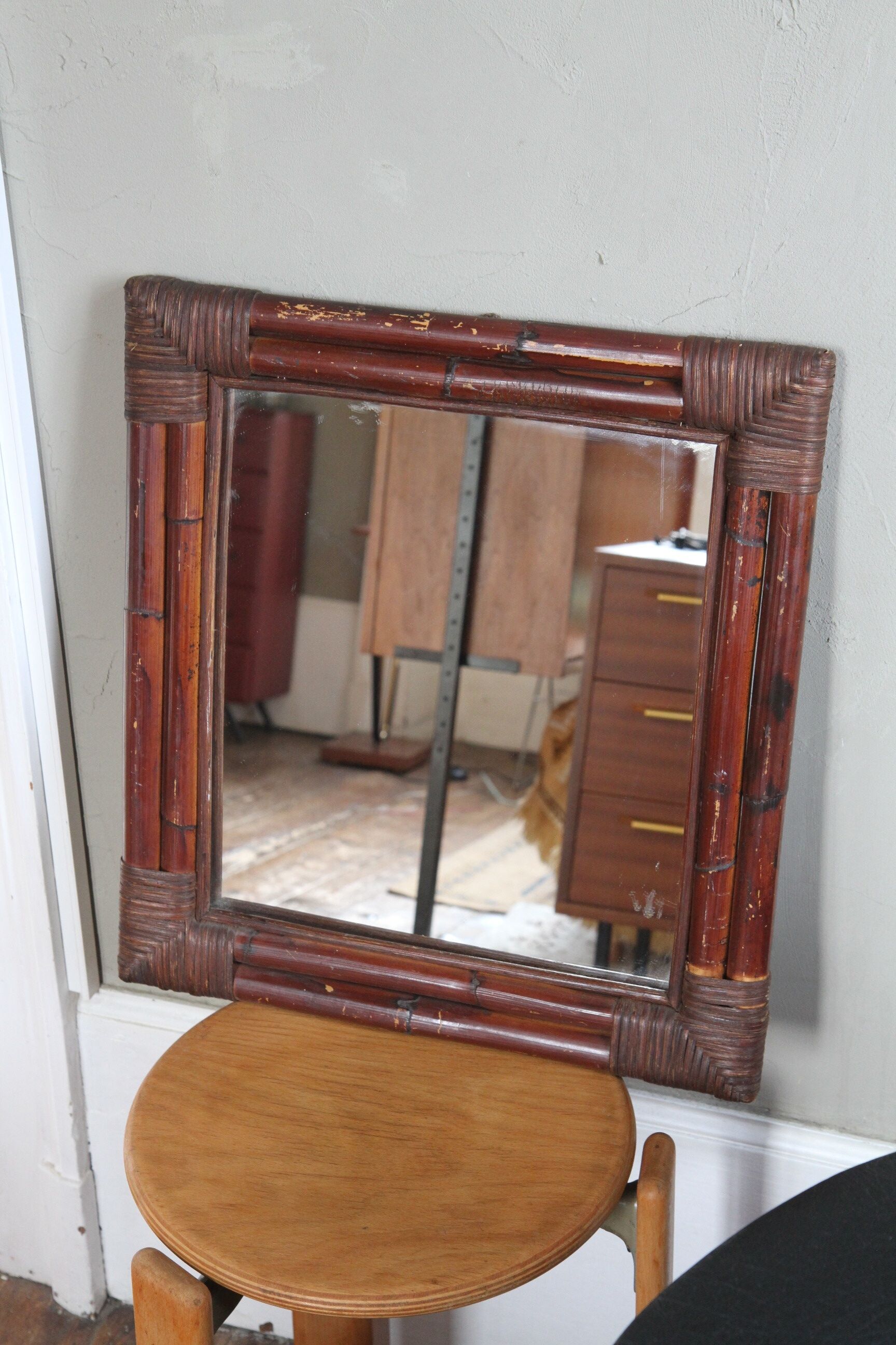 Rattan mirror 52 x 48 cm