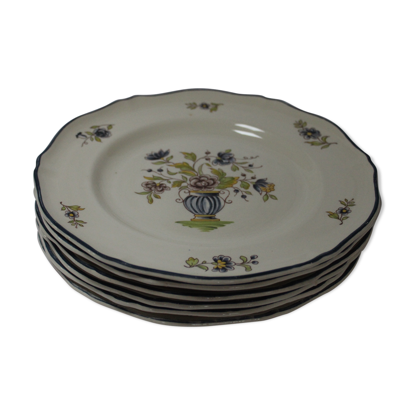 6 Plates Saint-Amand Vieux Delft