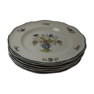 6 Plates Saint-Amand Vieux Delft