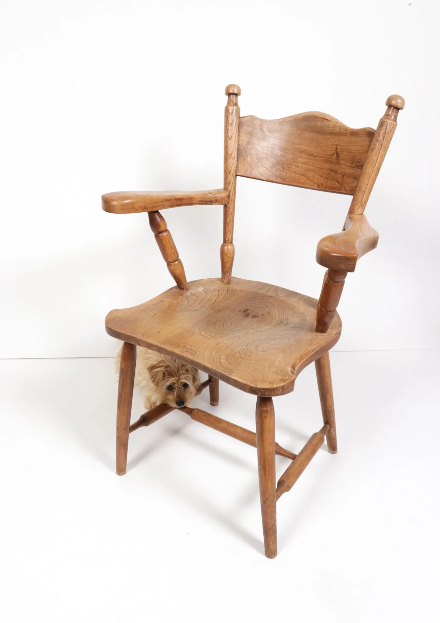 Brutalist oak fireside chair – wabi sabi armchair