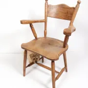 Brutalist oak fireside chair – wabi sabi armchair
