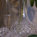 Carafe vintage en verre à picots
