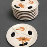 Suite of 8 compartmentalized plates for mixed salads