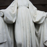 Ancient statuette of the virgin with the serpent in biscuit