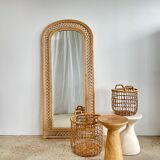 Rattan foot mirror with braces H:2m