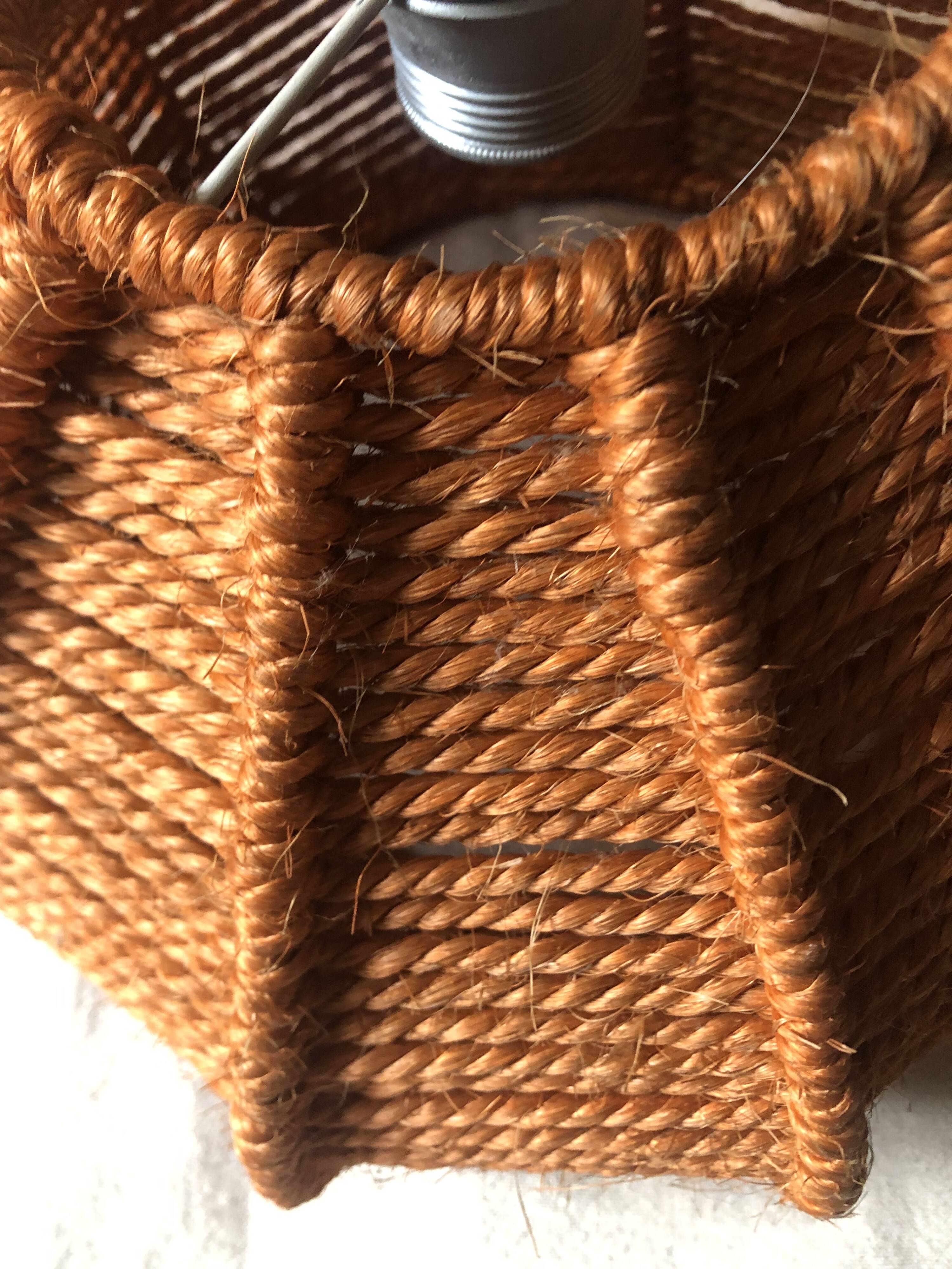 Vintage orange rope pendant light from the 70s
