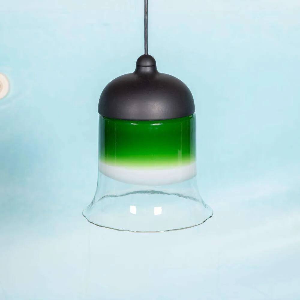 Minimalist glass pendant light Peil & Putzler from the space age