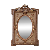 Grand miroir de trumeau Napoléon III bois doré glace biseautée XIXe