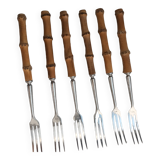 Set of 6 bamboo forks