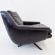 ESA model 802 pair of black leather lounge chairs by Werner Langenfeld