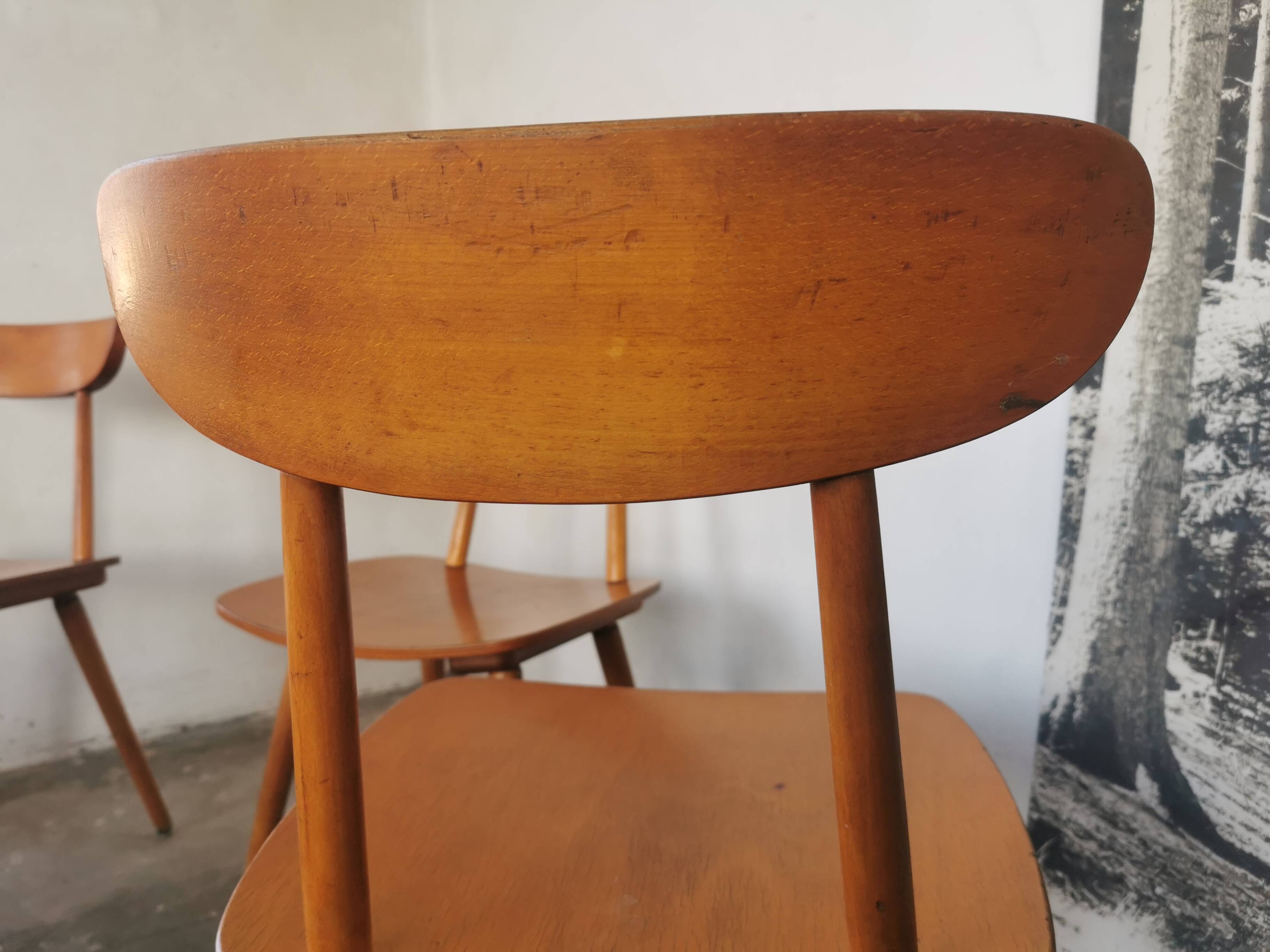 Set of 4 Hiller chairs, vintage 1960