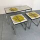 Mid Century Modernist Chrome and ceramic Belarti Coffee Side Table set 1950