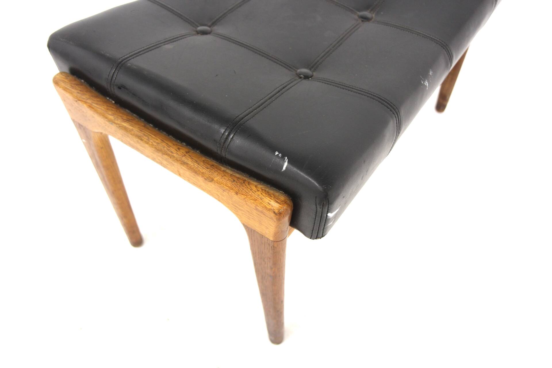 Scandinavian leather footstool, Bröderna Andersson, Sweden, 1960
