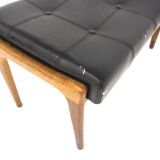 Scandinavian leather footstool, Bröderna Andersson, Sweden, 1960