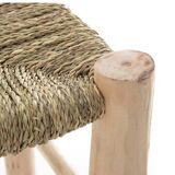 Bathroom and bedroom stool, handmade from artisan wood, small, durable bench (60 x 30 x 30 cm)