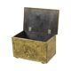 Large Repoussé Chest Coal Fireplace Brass Wood Early 20th Century