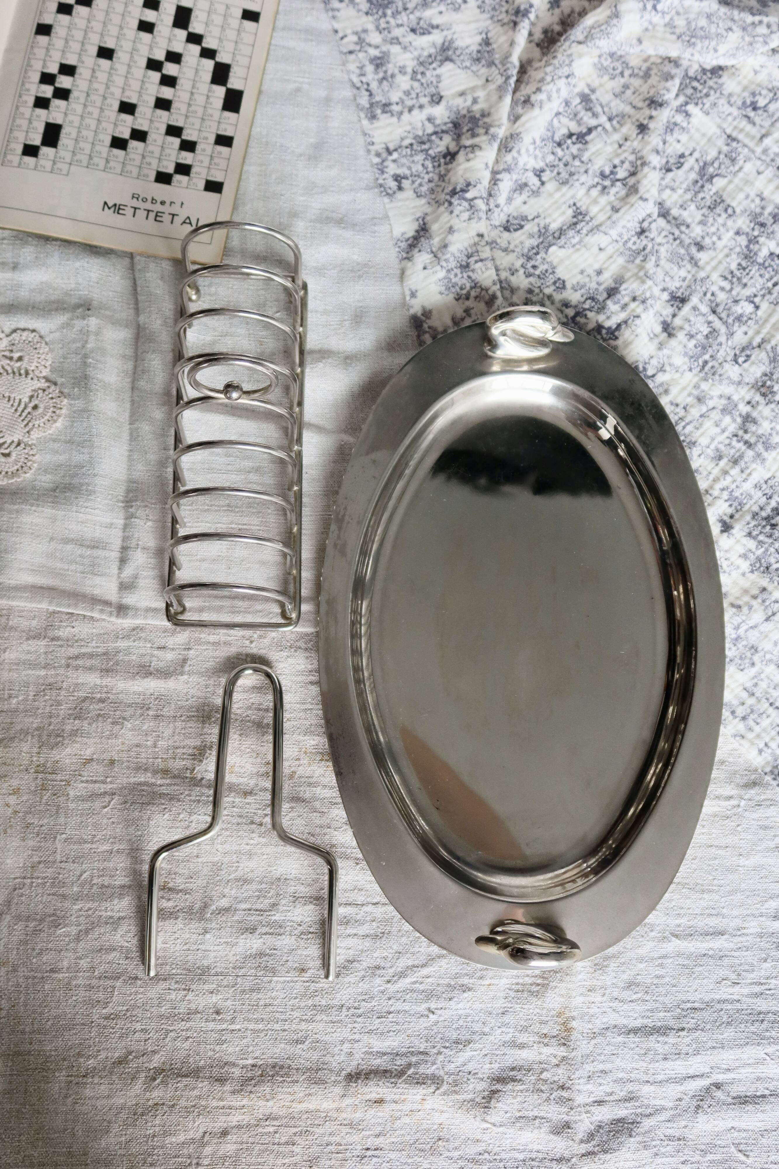 Vintage 3-piece silver-plated foie gras set