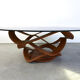 Steel coffee table by Maurice Barilone, 1980s