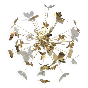Brass and Murano glass chandelier