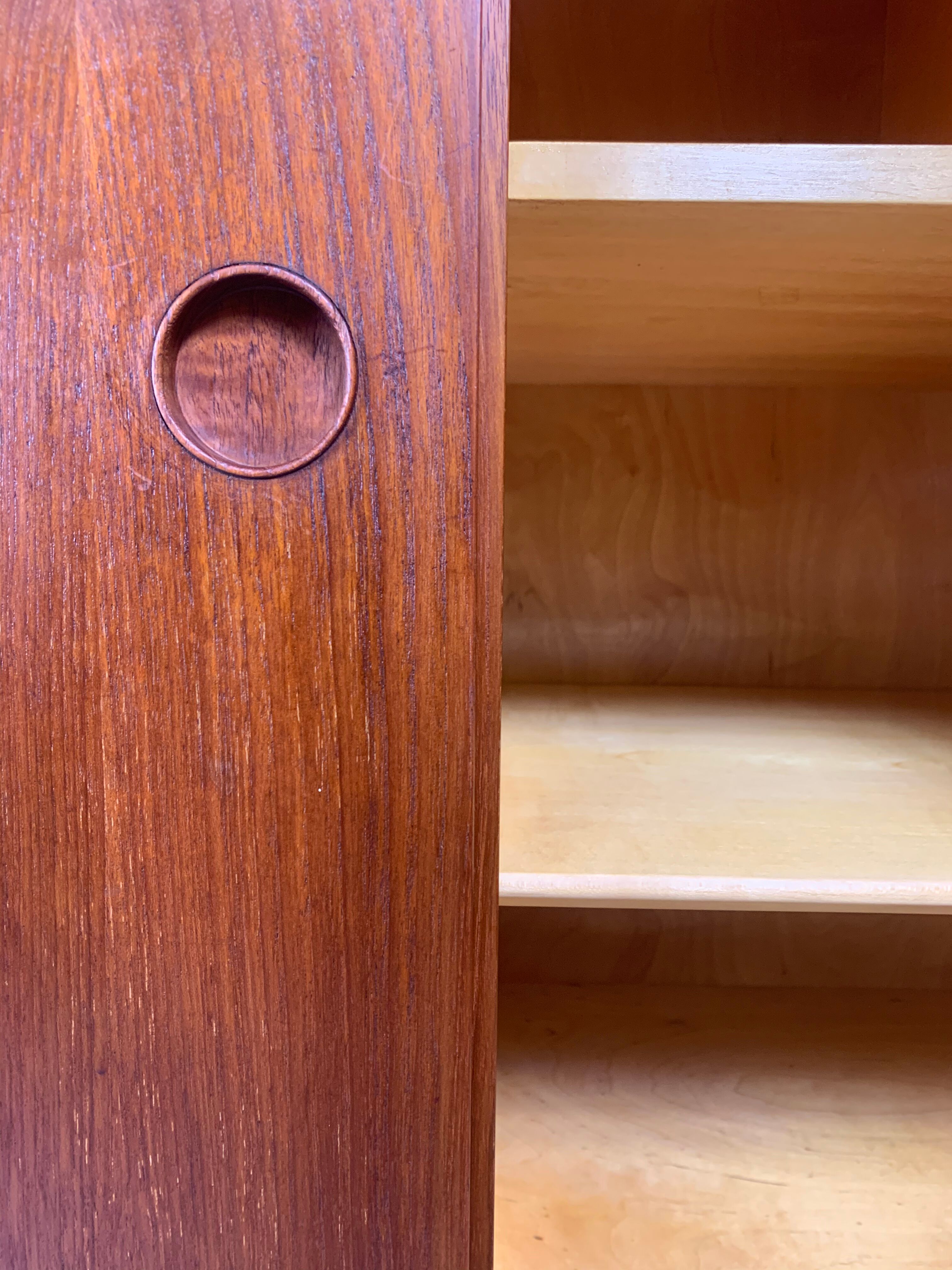 Danish midcentury teak credenza highboard by Ejvind A Johansson